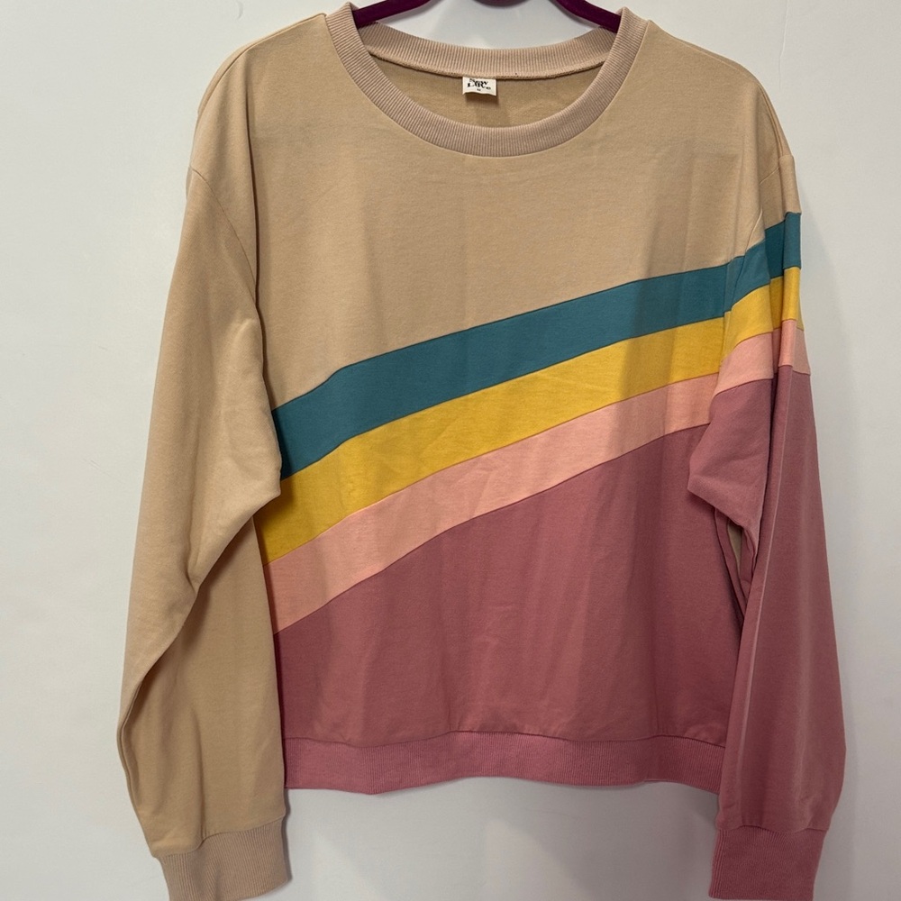 Sew In Love Multicolor Striped Sweatshirt